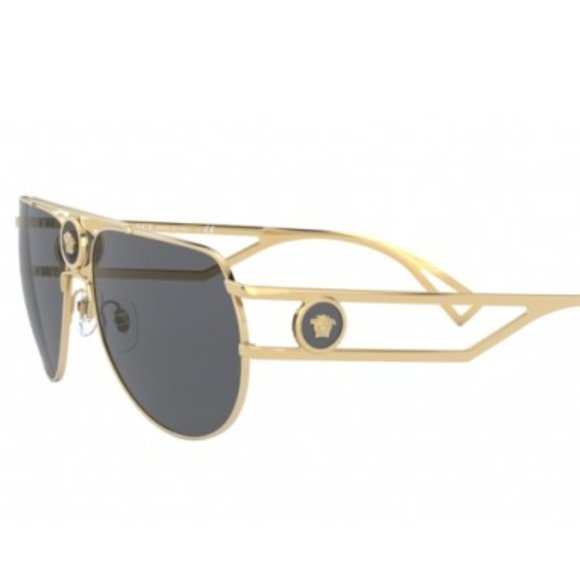 VERSACE VE2225 100287 GOLD GREY LENS SUNGLASSES - Picture 7 of 10